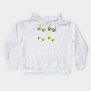 Rainbow glasses pack sticker Kids Hoodie